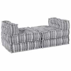 Unité de canapé modulaire 4 pcs Impression Grise Tissu 509222509222