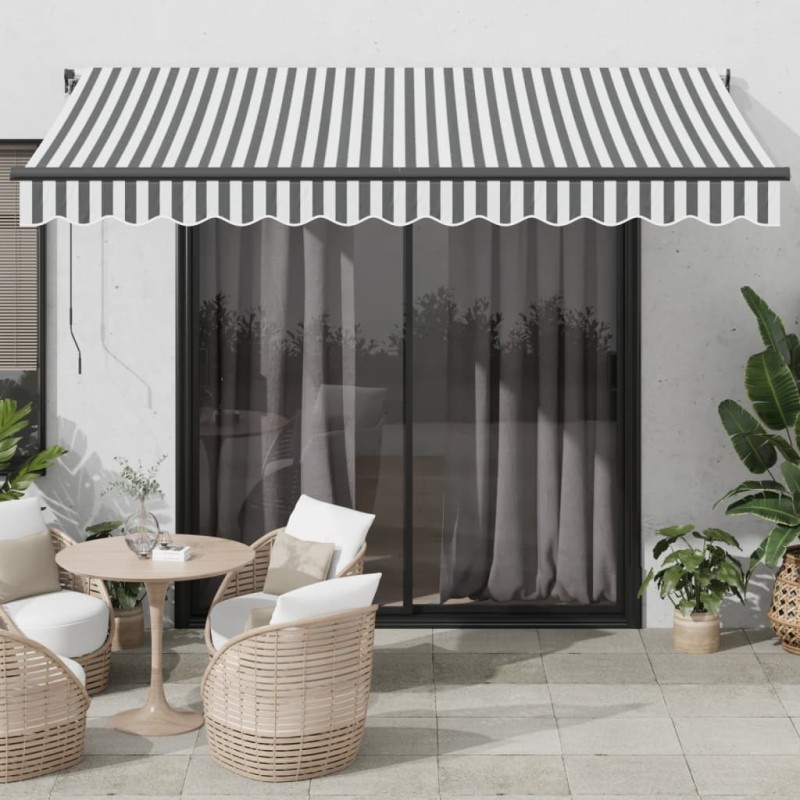 Auvent rétractable automatique anthracite et blanc 350x250 cm 509229509229