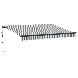 Auvent rétractable automatique anthracite et blanc 350x250 cm 509229509229