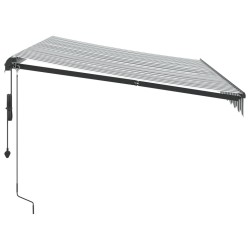 Auvent rétractable automatique anthracite et blanc 350x250 cm 509229509229
