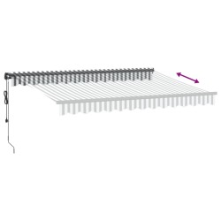 Auvent rétractable automatique anthracite et blanc 350x250 cm 509229509229