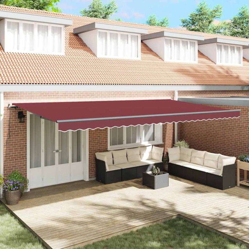 Auvent manuel rétractable bordeaux 600x300 cm 509230509230