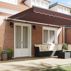 Auvent manuel rétractable marron 500x300 cm 509233509233