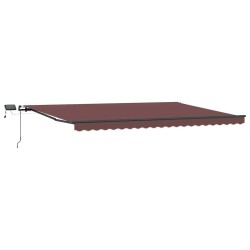 Auvent manuel rétractable avec LED marron 500x300 cm 509235509235