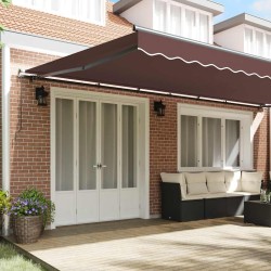 Auvent manuel rétractable marron 600x300 cm 509236509236