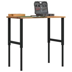 Établi marron clair 100x60x(71,5-98) cm bois de chêne massif 509243509243