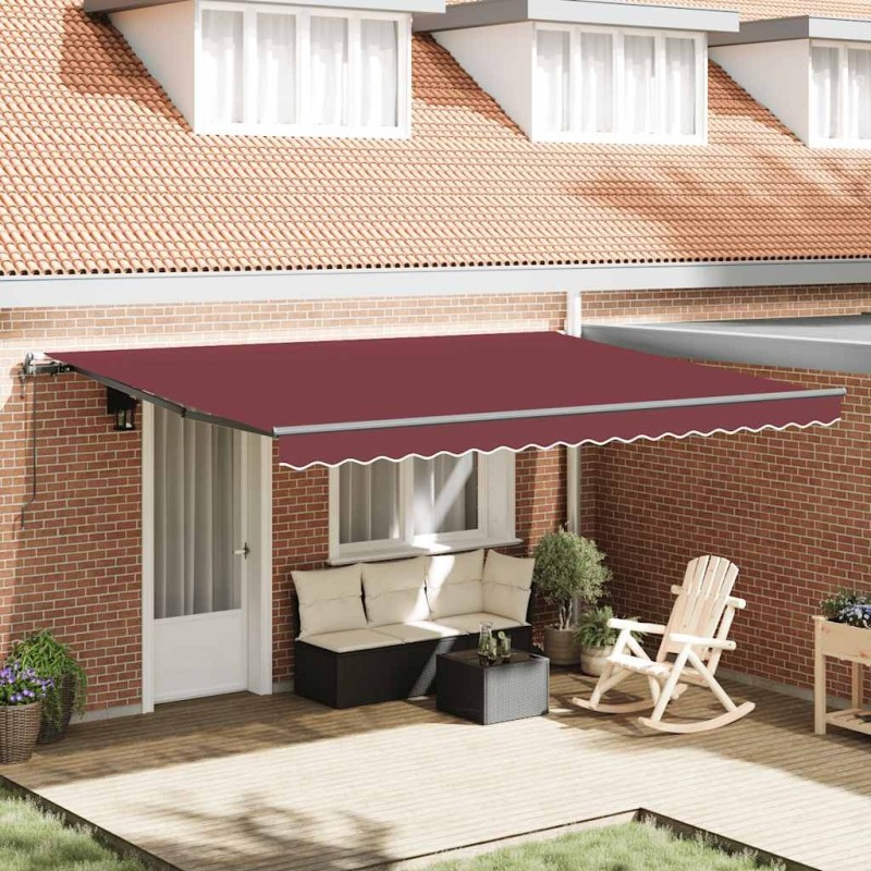 Auvent rétractable automatique bordeaux 450x300 cm 509245509245