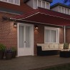 Auvent manuel rétractable avec LED bordeaux 500x300 cm 509247509247