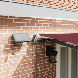 Auvent manuel rétractable avec LED bordeaux 500x300 cm 509247509247