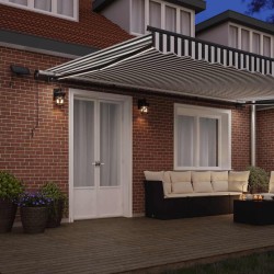 Auvent manuel rétractable avec LED anthracite blanc 500x300 cm 509248509248