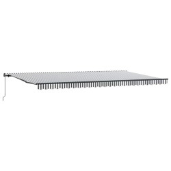 Auvent manuel rétractable anthracite et blanc 600x300 cm 509249509249