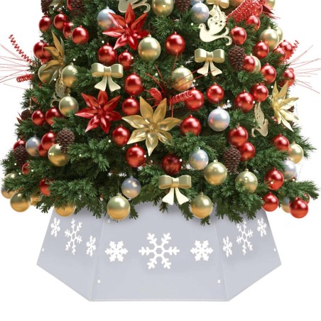 Jupe de sapin de Noël Argenté et blanc Ø68x25 cm 509284509284
