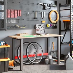 Établi 140x60x81,5 cm bois de chêne massif 509296509296