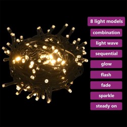 Set de boules de Noël avec pic et 150 LED 60 pcs Doré rose 509319509319