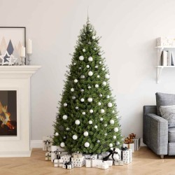 Set de boules de Noël avec pic et 300 LED 120pcs Blanc et gris 509332509332