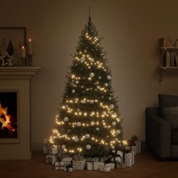 Set de boules de Noël avec pic et 300 LED 120pcs Blanc et gris 509332509332
