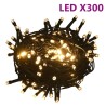 Set de boules de Noël avec pic et 300 LED 120pcs Blanc et gris 509332509332