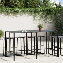 Table de bar noir 200x100x110 cm acier enduit de poudre 509333509333