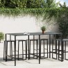 Table de bar noir 200x100x110 cm acier enduit de poudre 509333509333
