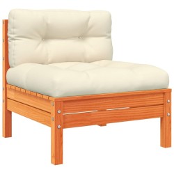 Salon de jardin 5 pcs avec coussins cire marron bois pin massif 509335509335