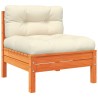 Salon de jardin 5 pcs avec coussins cire marron bois pin massif 509335509335