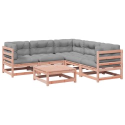Salon de jardin 6 pcs et coussins bois massif sapin de douglas 509336509336