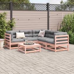 Salon de jardin 6 pcs et coussins bois massif sapin de douglas 509336509336