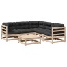 Salon de jardin 6 pcs avec coussins bois de pin massif 509338509338