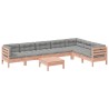 Salon de jardin 8 pcs avec coussins sapin douglas solide 509340509340