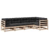 Salon de jardin 5 pcs avec coussins bois de pin massif 509341509341