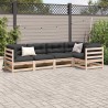 Salon de jardin 5 pcs avec coussins bois de pin massif 509341509341