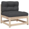 Salon de jardin 5 pcs avec coussins bois de pin massif 509341509341