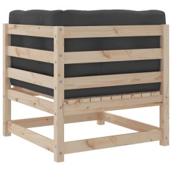 Salon de jardin 5 pcs avec coussins bois de pin massif 509341509341
