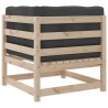 Salon de jardin 5 pcs avec coussins bois de pin massif 509341509341