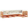 Salon de jardin 5 pcs avec coussins cire marron bois pin massif 509342509342