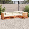 Salon de jardin 5 pcs avec coussins cire marron bois pin massif 509342509342