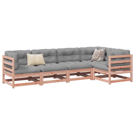 Salon de jardin 5 pcs et coussins bois massif sapin de douglas 509343509343