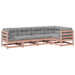 Salon de jardin 5 pcs et coussins bois massif sapin de douglas 509343509343