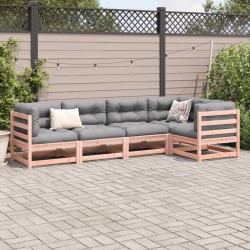 Salon de jardin 5 pcs et coussins bois massif sapin de douglas 509343509343
