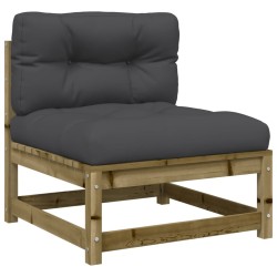 Salon de jardin 5 pcs avec coussins bois de pin imprégné 509344509344