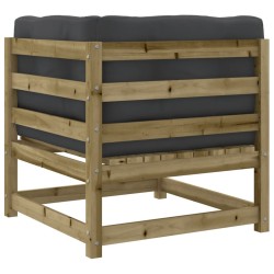 Salon de jardin 5 pcs avec coussins bois de pin imprégné 509344509344
