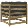 Salon de jardin 5 pcs avec coussins bois de pin imprégné 509344509344