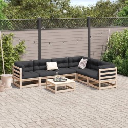 Salon de jardin 7 pcs bois de pin massif 509345509345