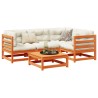 Salon de jardin 5 pcs avec coussins cire marron bois pin massif 509355509355