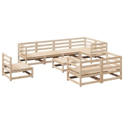 Salon de jardin 9 pcs bois de pin massif 509357509357