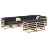Salon de jardin 8 pcs bois de pin massif 509358509358