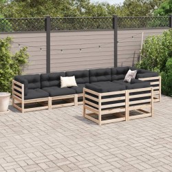 Salon de jardin 8 pcs bois de pin massif 509358509358