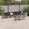 Salon de jardin 8 pcs bois de pin massif 509358509358