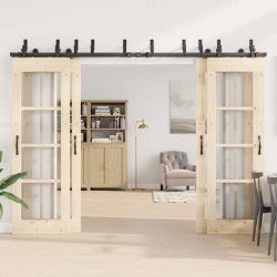 Kit de quincaillerie de porte coulissante 305 cm acier noir 509363509363