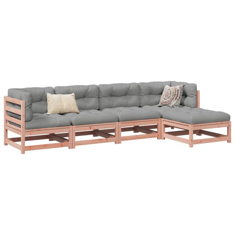 Salon de jardin 5 pcs et coussins bois massif sapin de douglas 509379509379